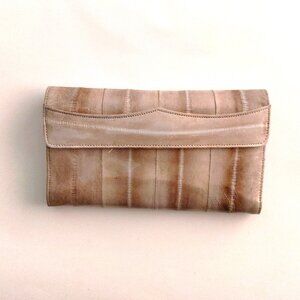 Vintage Genuine Eel Skin Leather - Wallet Trifold Purse NWOT